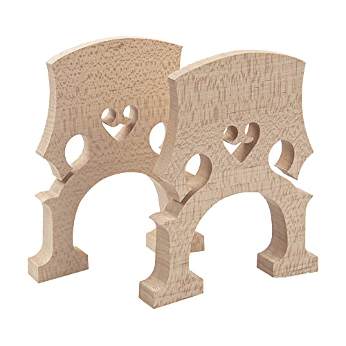 Yootones 2Pcs Yootones Cello Bridge, Maple Wood 3/4 4/4 Cello Bridge Maple Wood Self-Adjusting Fitted Bridge Compatible with Cello Musical Instrument Accessory (3/4) - Image 1