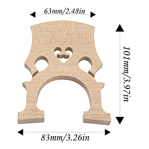 Yootones 2Pcs Yootones Cello Bridge, Maple Wood 3/4 4/4 Cello Bridge Maple Wood Self-Adjusting Fitted Bridge Compatible with Cello Musical Instrument Accessory (3/4) - Image 5