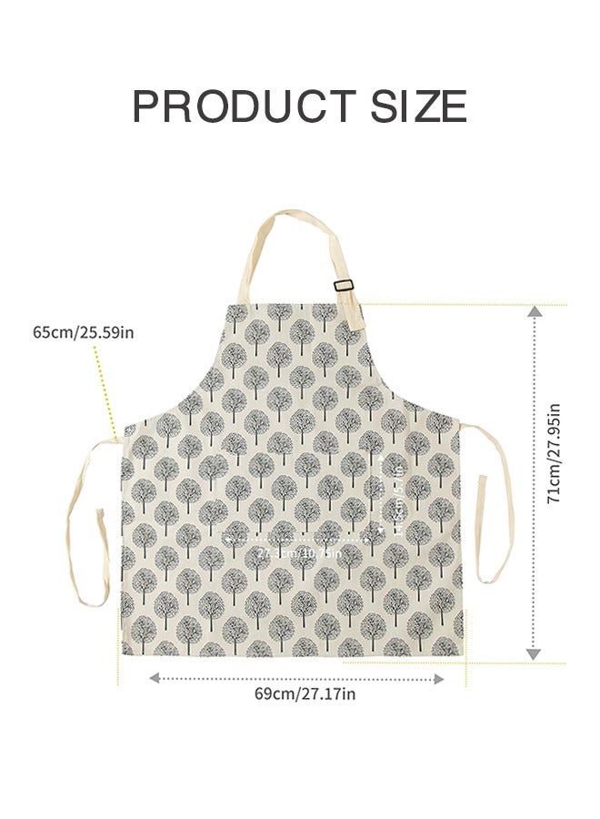Organizer Linen Cooking Kitchen Apron for Women and Men Kitchen Bib Apron with Pocket Adjustable Soft Chef Apron - Image 2
