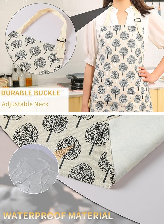 Organizer Linen Cooking Kitchen Apron for Women and Men Kitchen Bib Apron with Pocket Adjustable Soft Chef Apron - Image 4