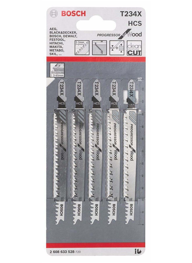 BOSCH Bosch T 234 X Progressor For Wood Jigsaw Blade, For Use In Thick Or Thin Wood Delivers Clean Straight Cuts | Model: 2608633528  - Image 3