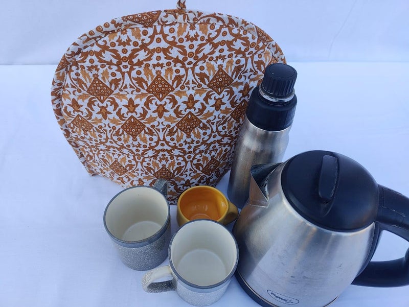 Malan Bai Mandala Tea Cozy Cover Hand Block Winter Tea Cozy Cotton Tea Kettle Warmer Pot Cover Hot Coffee Cover Handamde Kitchen Décor Brand: Malan Bai (Pattern 24) - Image 5