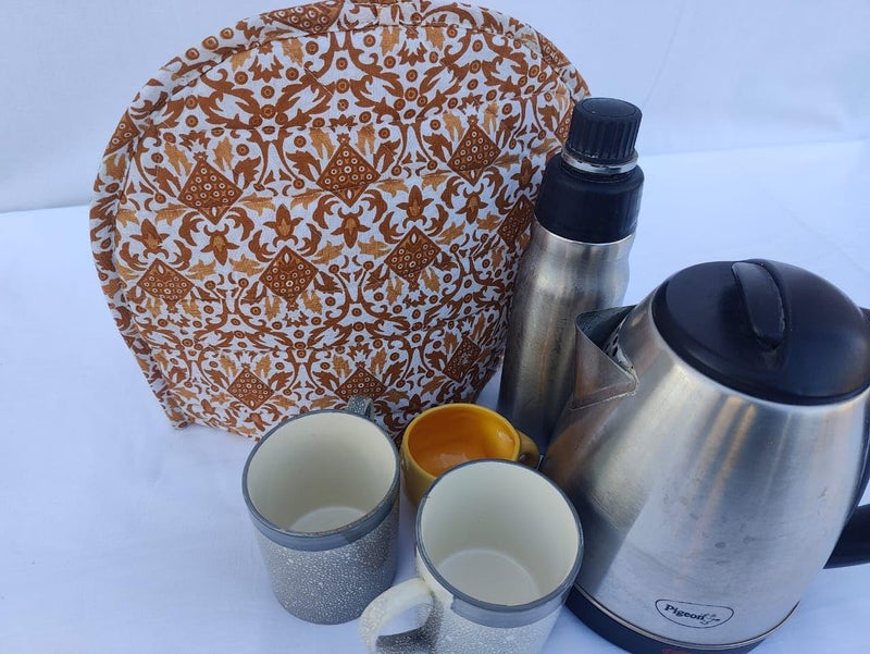 Malan Bai Mandala Tea Cozy Cover Hand Block Winter Tea Cozy Cotton Tea Kettle Warmer Pot Cover Hot Coffee Cover Handamde Kitchen Décor Brand: Malan Bai (Pattern 24) - Image 4