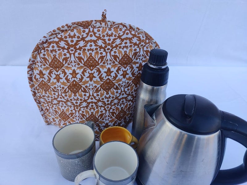 Malan Bai Mandala Tea Cozy Cover Hand Block Winter Tea Cozy Cotton Tea Kettle Warmer Pot Cover Hot Coffee Cover Handamde Kitchen Décor Brand: Malan Bai (Pattern 24) - Image 2