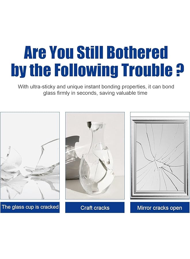 إيروريكس غراء زجاجي احترافي لإصلاح الترابط بين الزجاج والزجاج والزجاج والمواد الأخرى ذو لزوجة قوية للغاية وآمن وغير سام ومثالي لجميع الأسطح الزجاجية غراء زجاجي غراء فائق - Image 3