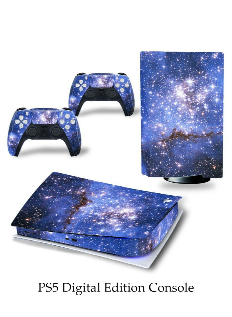 PS5 Digital Edition Console Sticker,Sony PS5 Console Controller Skins Set, Skin Wrap Decal Sticker PS5 Digital Edition Console, Protective Film Sticker for PS5 Nebula , Vinyl Cover Sticker - Image 1