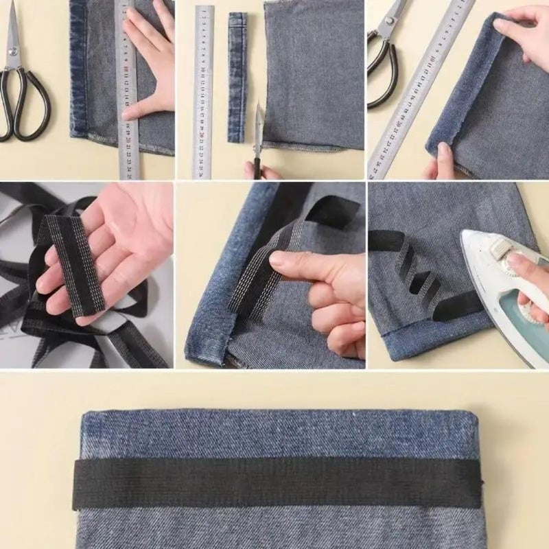Yeipis YEIPIS Hem Tape for Pants Jeans Saree 5mtr25mm IronOn Instant Hem Tape Trousers Patch Hem Tape No Cutting Modify Pant Adhesive Patches Fusible Clothing Accessories for Repairing Jeans Trousers  - Image 4