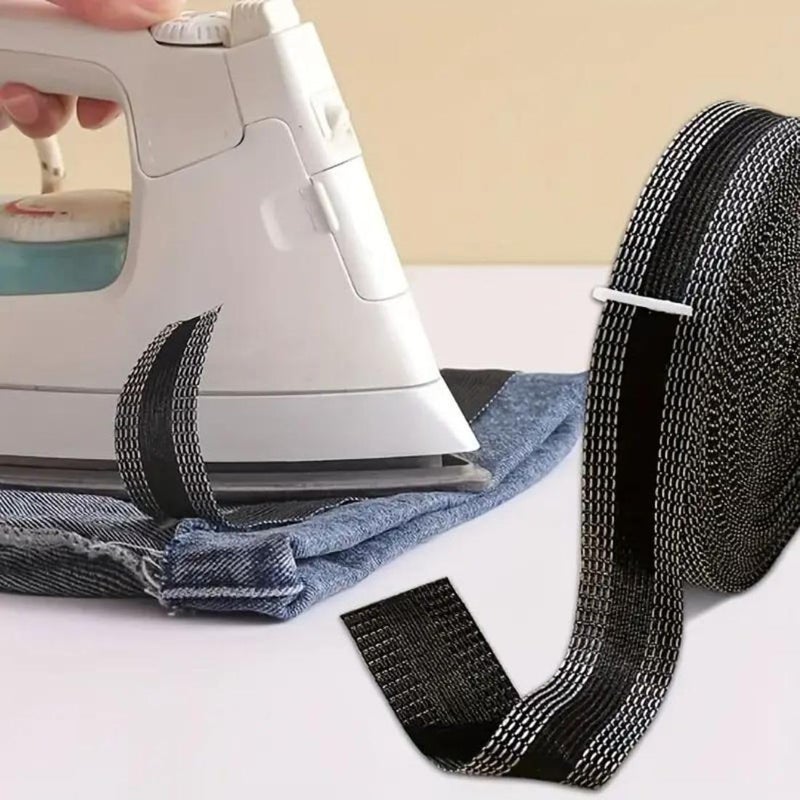 Yeipis YEIPIS Hem Tape for Pants Jeans Saree 5mtr25mm IronOn Instant Hem Tape Trousers Patch Hem Tape No Cutting Modify Pant Adhesive Patches Fusible Clothing Accessories for Repairing Jeans Trousers  - Image 1
