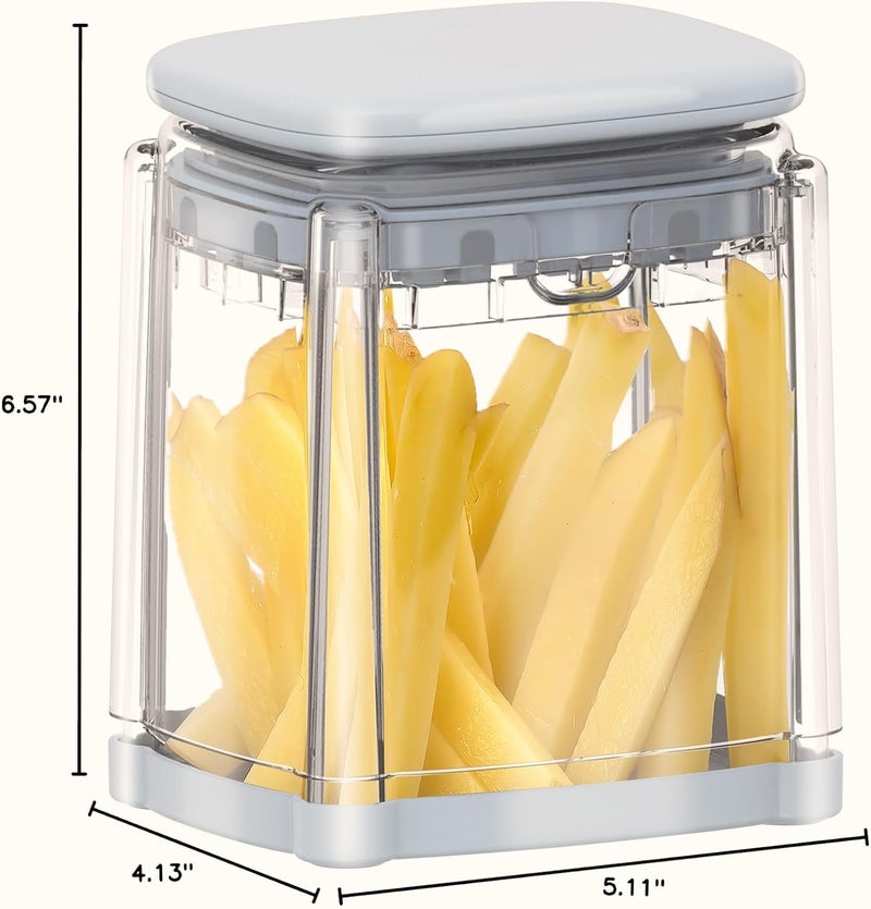 Solucky French Fry Cutter, Potato Onion Cutter, Professional Homestyle Vegetable Chopper Dicer, Great for Potatoes Carrots Cucumbers Zucchini Pepper (Light Blue) - Image 3