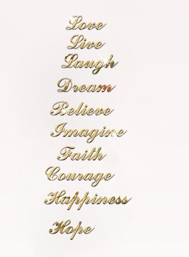 Mirror Effect Quote Word Art Stair Decals Wall Sticker Gold/Silver - Image 1