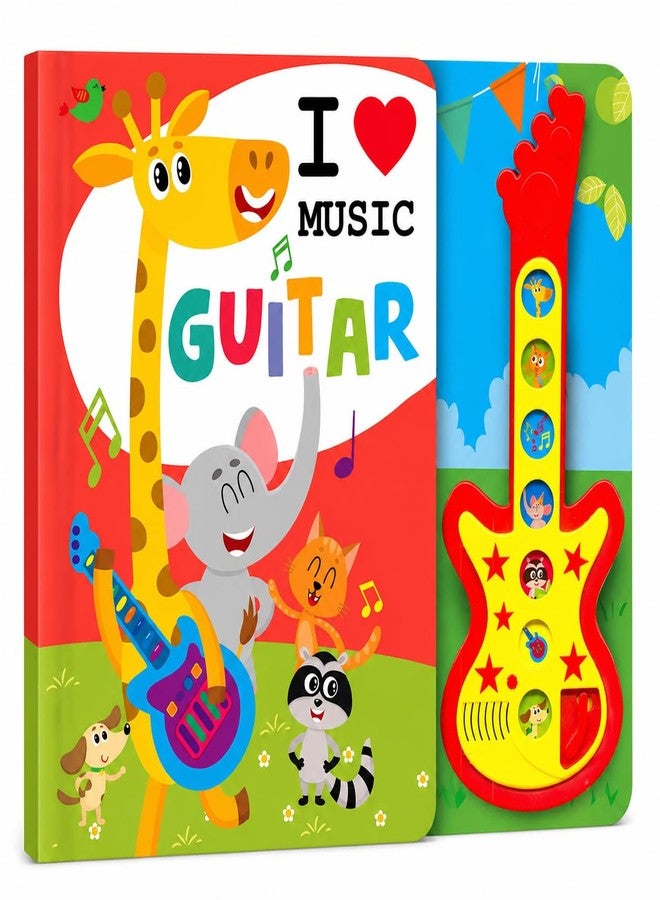 Braintastic I Love Music Guitar Sound Book for Kids - Interactive Musical Learning Toy with Guitar Buttons | Educational Sound Book for Toddlers & Preschool Children - Image 1