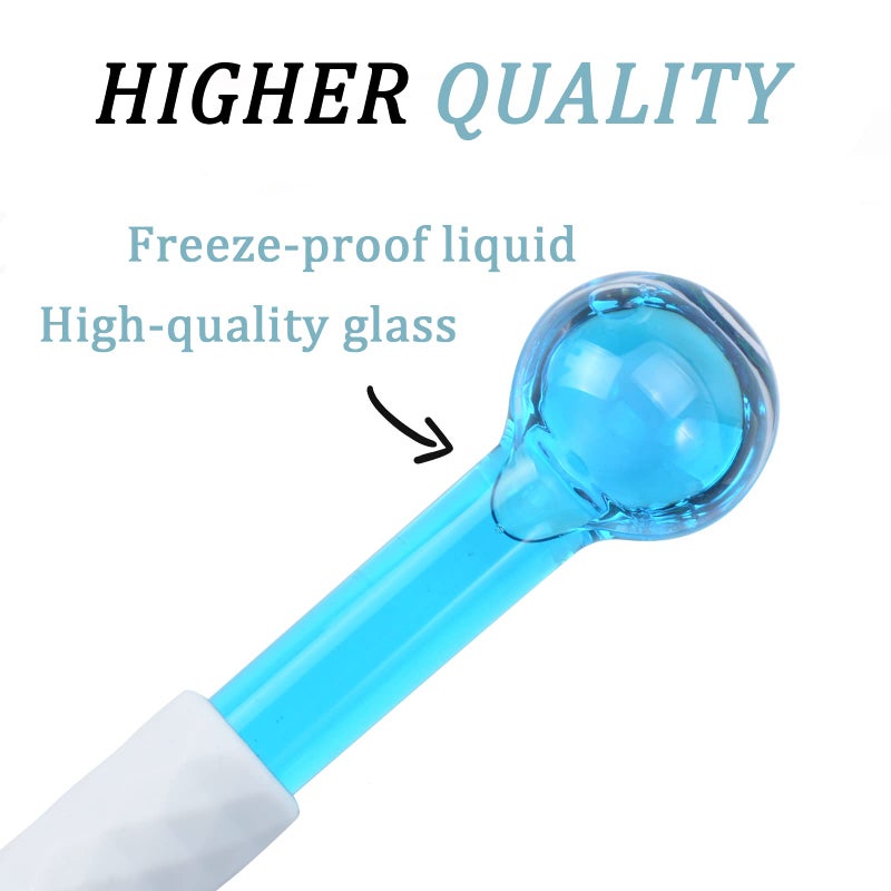CIBLUTY ICE Globes Small Balls for Eyes, 2 PCS Blue Facial Globes for Massage Tool, Facial Roller Cold Skin Massagers, Tighten Skin, Reduce Puffiness and Dark Circles, Enhance Circulation - Image 3