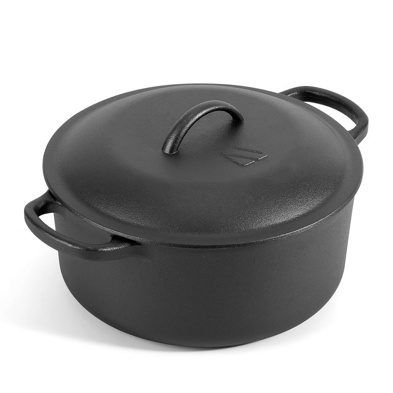 Northriver Casting 6 Qt Basics Cast Iron Dutch Oven Pot With Lid And Dual Handles  Oven Safe Up To 500F Large Cooking Pan Bread Oven - Image 1