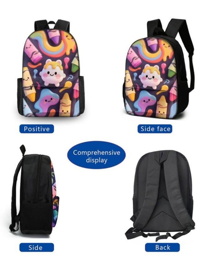[Super new special offer] Cartoon theme bag three-piece set | double-shoulder + hand-held + storage pen bag | gift self-use good-looking - 141  - Image 3