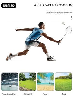 DUNISO Badminton Rackets Set 2 Player, Premium Lightweight & Durable, Ferroalloy Badminton Rackets Set with 3 Shuttlecocks, 2 Replacement Grip Straps & 1 Carrying Bag for Beginners Outdoor Backyard Games, Daily Play and Training  - Image 3