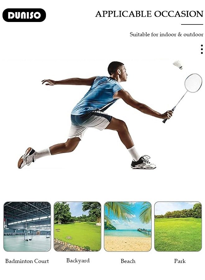 DUNISO - Badminton Rackets Set 2 Player, Premium Lightweight & Durable, Ferroalloy Badminton Rackets Set with 3 Shuttlecocks, 2 Replacement Grip Straps & 1 Carrying Bag for Beginners Outdoor Backyard Games, Daily Play and Training - Image 1