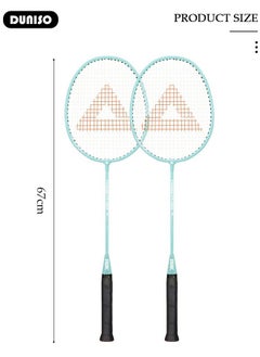 DUNISO Badminton Rackets Set 2 Player, Premium Lightweight & Durable, Ferroalloy Badminton Rackets Set with 3 Shuttlecocks, 2 Replacement Grip Straps & 1 Carrying Bag for Beginners Outdoor Backyard Games, Daily Play and Training  - Image 4