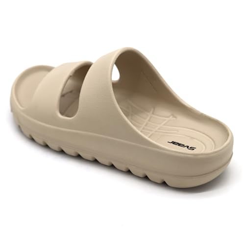 SVAAR Soft EVA Double Strap Slippers for Men | Stylish Anti-Skid Slides with Arch Support & Bouncy Sole | Lightweight Indoor Outdoor Comfort Beige - Image 4