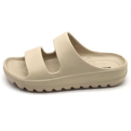 SVAAR Soft EVA Double Strap Slippers for Men | Stylish Anti-Skid Slides with Arch Support & Bouncy Sole | Lightweight Indoor Outdoor Comfort Beige - Image 5
