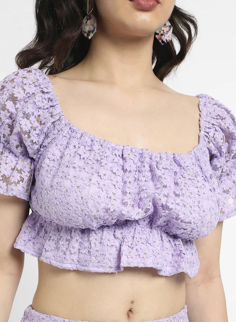 PINACOLADA Women's Lavender Micro Flower Co-Ord Set