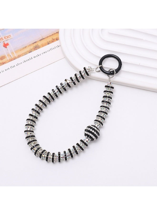 NIBEMINENT Super Cute Beaded Phone Charm – Trendy Phone Chain Wrist Strap, Shining Beads Chain Lanyard for Cell Phone