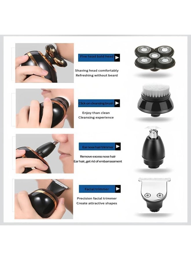 VGR Professional Men’s Electric Shaver with Precision Blades, Wet & Dry Shaving Support and USB Rechargeable Cordless Design for Smooth Everyday Grooming Rechargeable Men’s Shaver with IPX5 Waterproof Body, LED Display & Long-Lasting Battery for Comfortable Close Shaving at Home or Travel black - Image 4