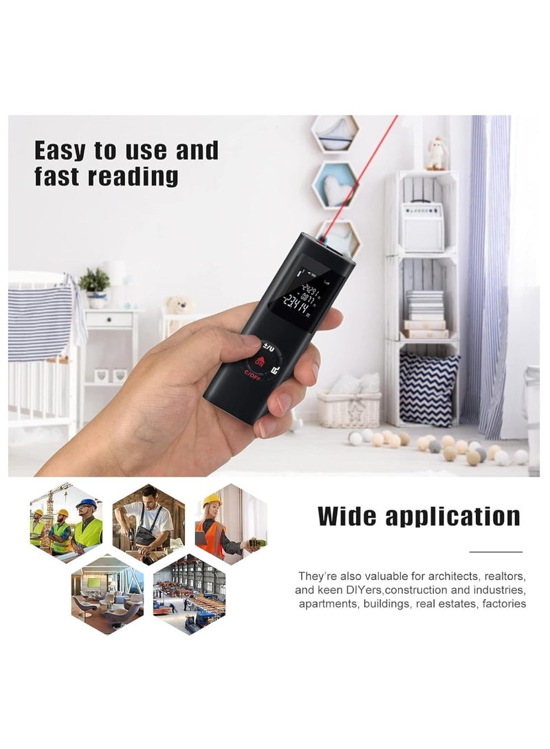 Ainawo Laser Measure, 40m/131ft Laser Distance Meter, Portable Laser Measurement Tool with Backlight, Rechargeable Range Finder for Measure Distance/Volume/Area/Pythagorean - Image 3