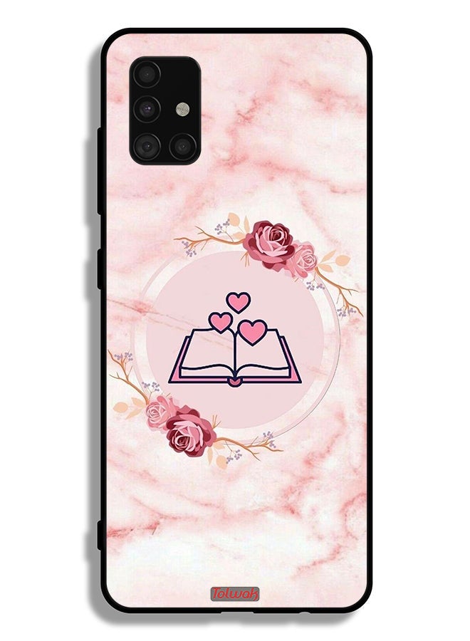 Tolwak Samsung Galaxy A51 4G Protective Case Cover Three Hearts On Book Artwork - Image 1
