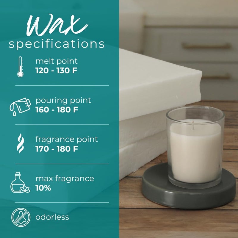Direct Candle Supply Coconut Soy Wax Blend for Candle Making - 10 lb. Creamy Blend for High Load Fragrance Formulation + 50 5-Inch pre-Waxed German/American Wicks (10lb + 50 Wicks) - Image 3