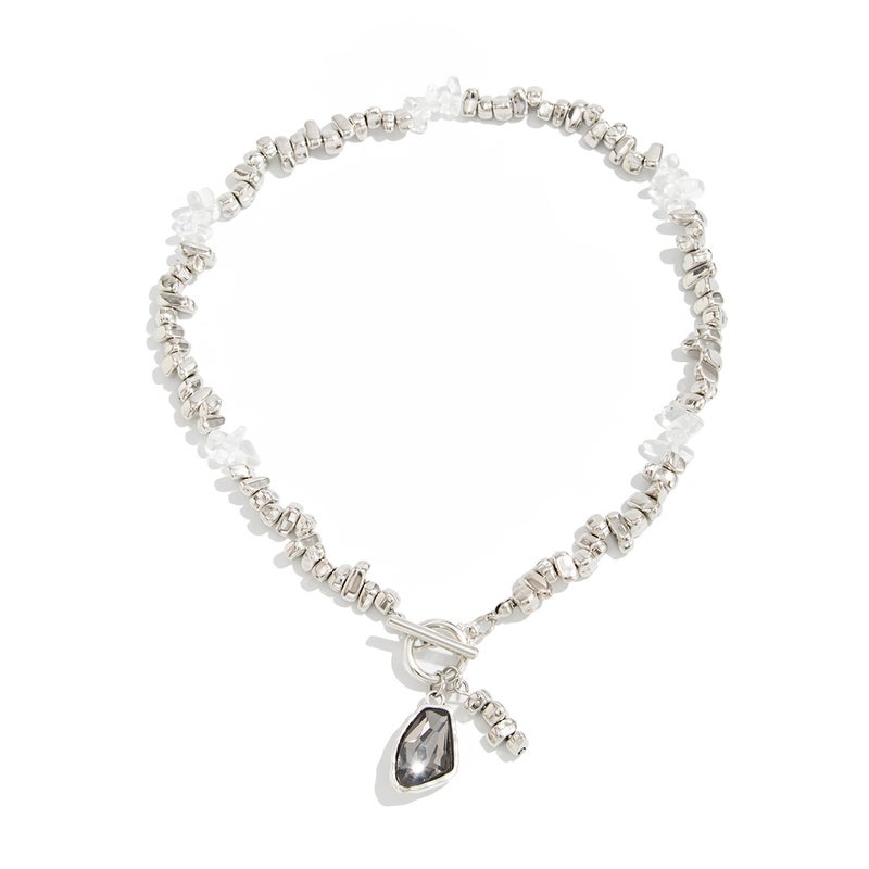 SHIXIN European and American Cross-Border Accessories: Minimalist Acrylic Inlaid Pendant Necklace with Metal CCB Shaped Beads - Image 5