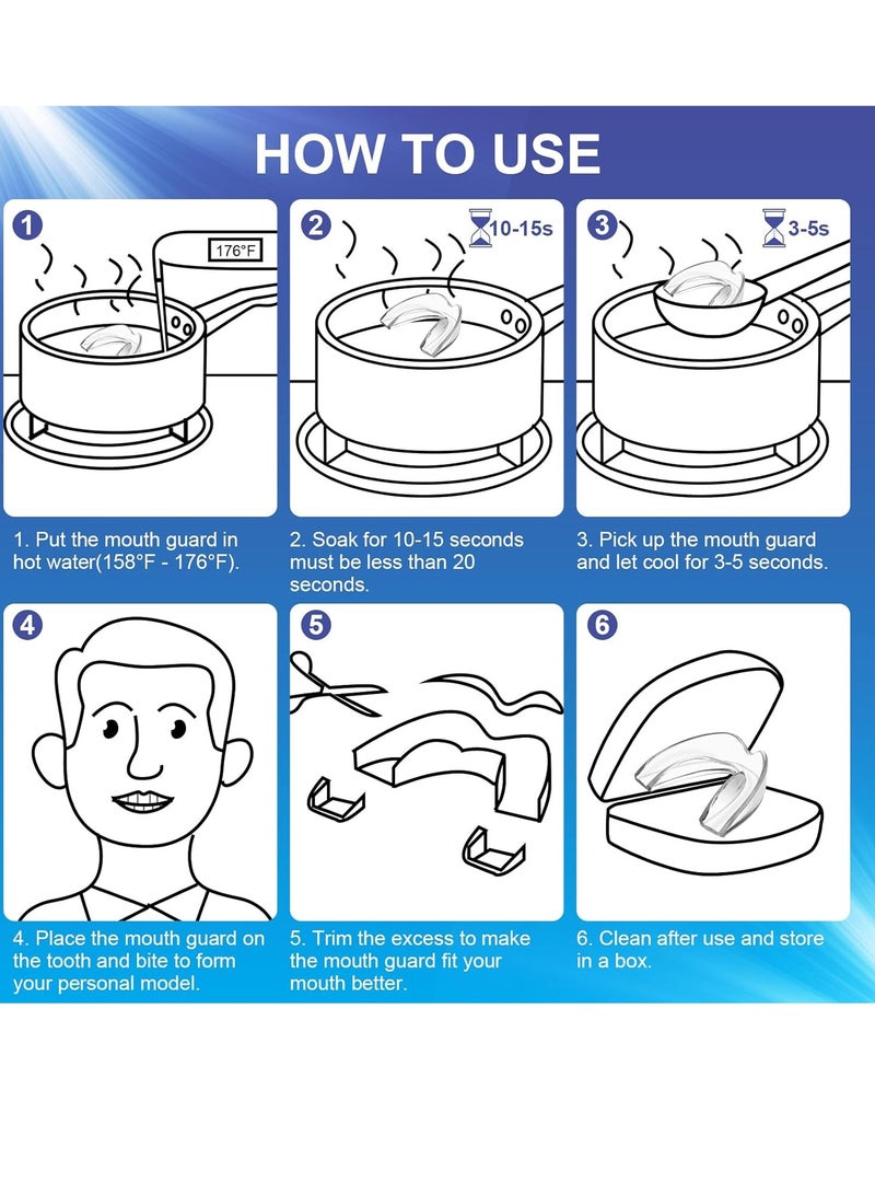 NEATEETH Mouth Guard for Grinding Teeth at Night, Night Guards for Teeth Grinding, Mouthguards for Grinding of Teeth, Night Mouth Guards for Teeth Grinding, Reusable Teeth Grinding Mouth Guard 4 Pack/Two Size  - Image 3