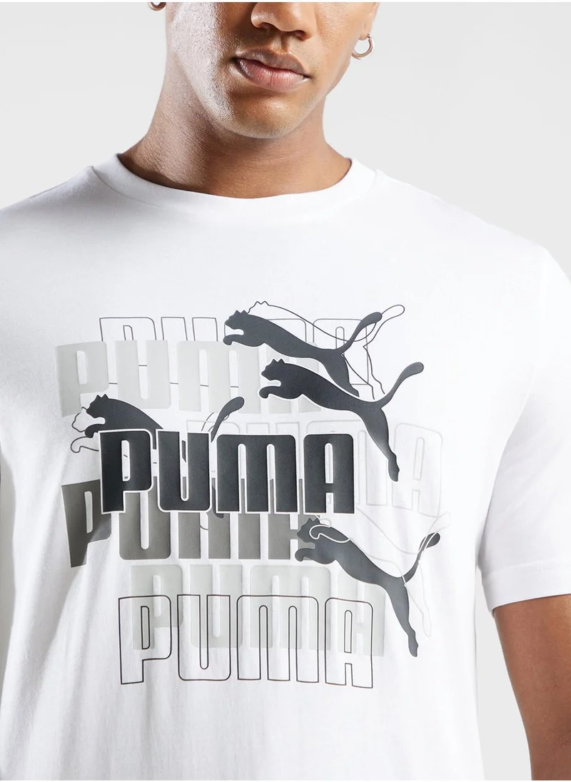 PUMA Graphic Multiple Logo T-Shirt
