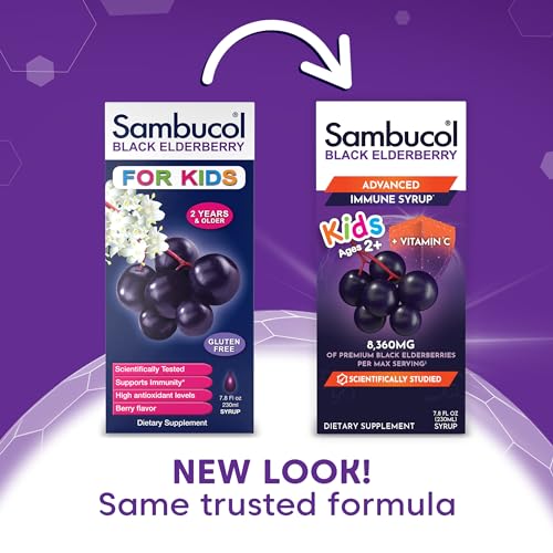 Sambucol Black Elderberry Syrup for Kids - Elderberry Extract Kids, Kids Elderberry Syrup, Black Elderberry for Kids, Kids Immune Support - 7.8 Fl Oz - Image 2