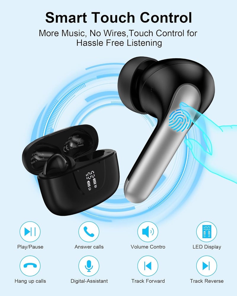 AILKIN Samsung Wireless Earbuds for Samsung Galaxy A17 A16 A36 S25 Ultra S25+ S24, Bluetooth in-Ear Headphone for iPhone17 Pro Max air/16e/16/15 Plus, Ear Buds Galaxy Z Fold 7 Z Flip Oneplus Google Earphone - Image 4