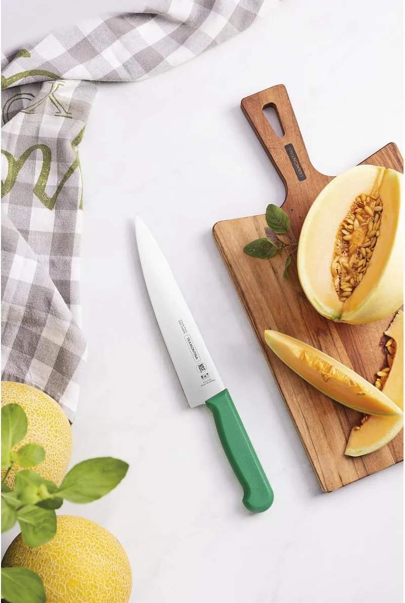ترامونتينا Professional 8-Inch Meat Knife with Stainless Steel Blade and Green Handle