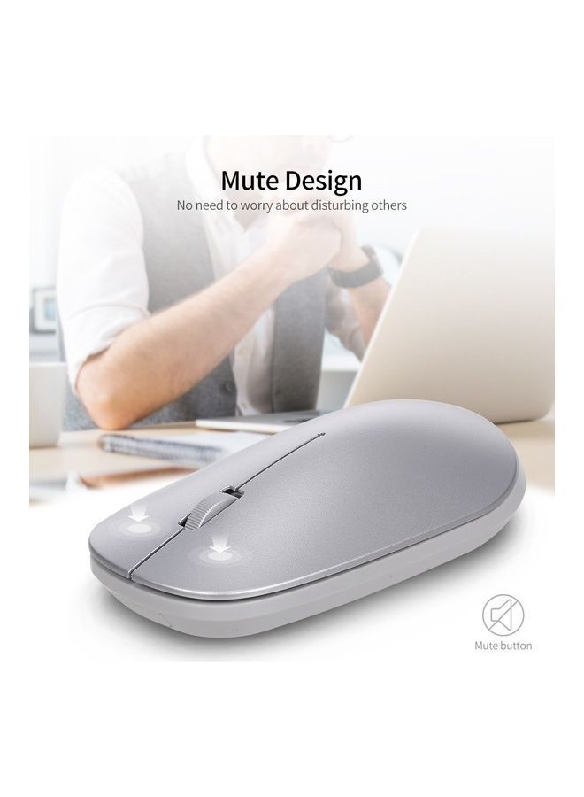 NIBEMINENT Bluetooth 5.0 Wireless Portable Mouse Silver  - Image 5
