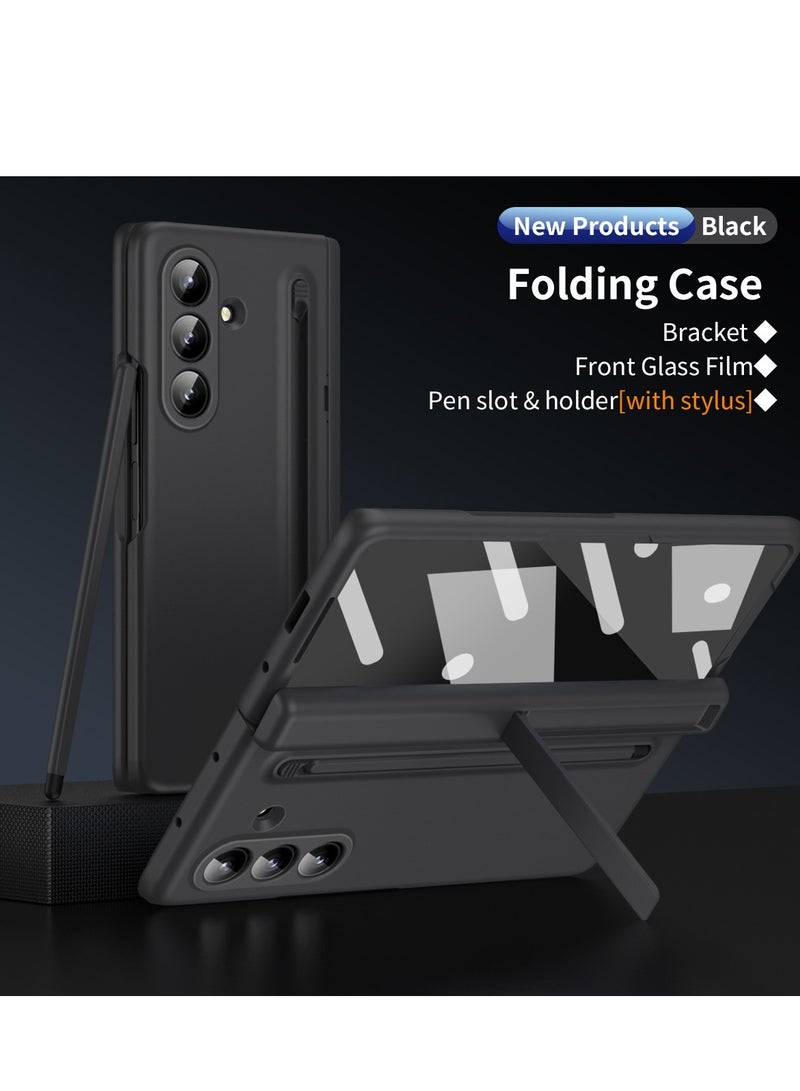 Samsung Galaxy Z Fold 7 Phone Case with Pen Holder and Pen, Hinge Protection, Built-in Screen Protector and Kickstand Protection, Shockproof and Anti-Fingerprint Phone Case - Image 1