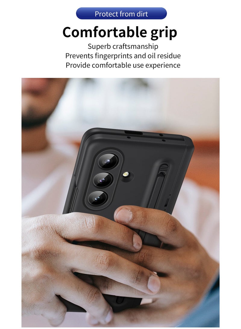 Samsung Galaxy Z Fold 7 Phone Case with Pen Holder and Pen, Hinge Protection, Built-in Screen Protector and Kickstand Protection, Shockproof and Anti-Fingerprint Phone Case - Image 5