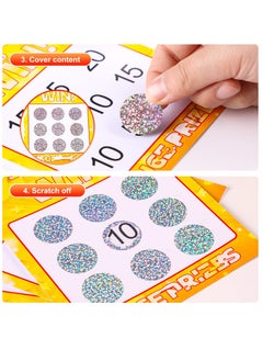 Y&D 2 Rolls Scratch Offs Sticker Round Silver Hologram Holographic Glitter Labels DIY Make Your Own Lottery Ticket Games, 1 x Inch Circle (300Pcs/ Roll)  - Image 2