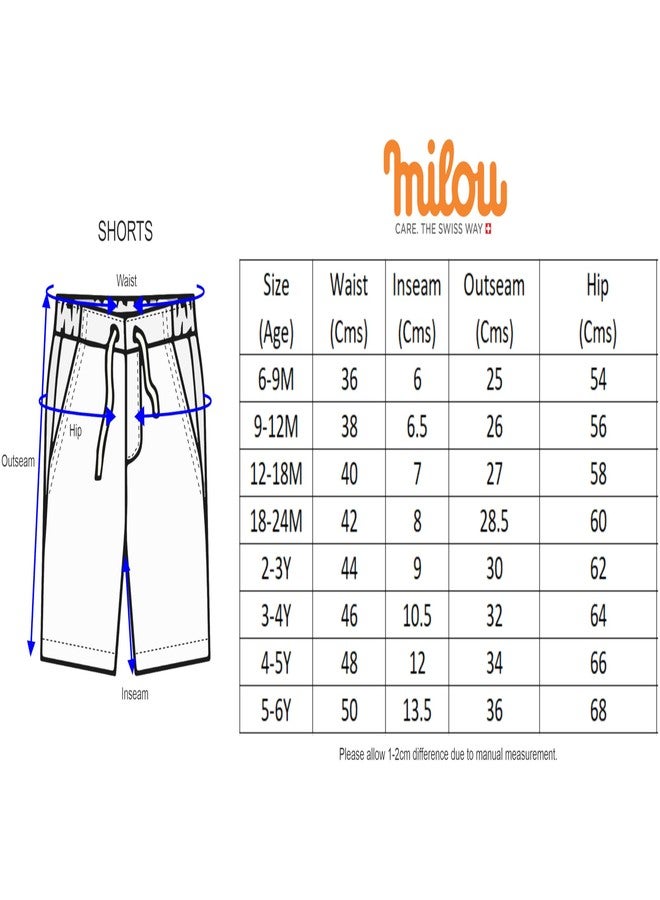 ميلو شورت ميلو قطني مخطط مغسول حيوياً - متعدد الألوان - Image 3