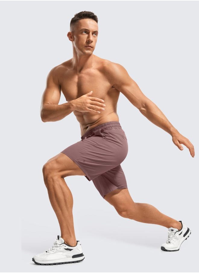 CRZ YOGA Men's Linerless Workout Shorts - 7'' Quick Dry for Running Sports Athletic Gym with Pockets Mauve Medium  - Image 3