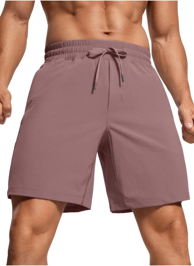 CRZ YOGA Men's Linerless Workout Shorts - 7'' Quick Dry for Running Sports Athletic Gym with Pockets Mauve Medium  - Image 1
