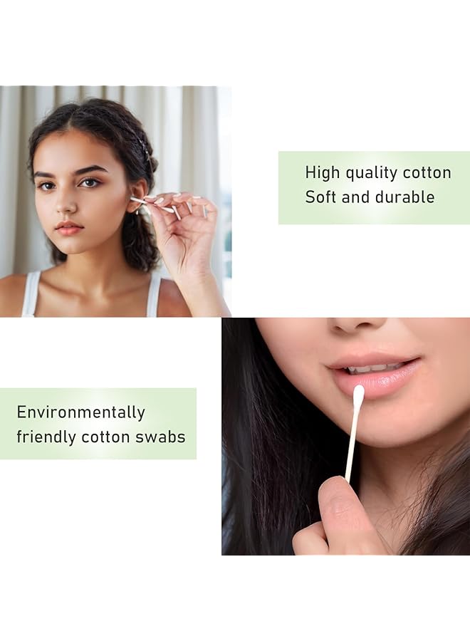 Duomama 800 Chlorine Free Wooden Cotton Swabs For Makeup Daily Cleaning Pet Care Double Thick Rounds Hypoallergenic Ear Swabs - Image 3