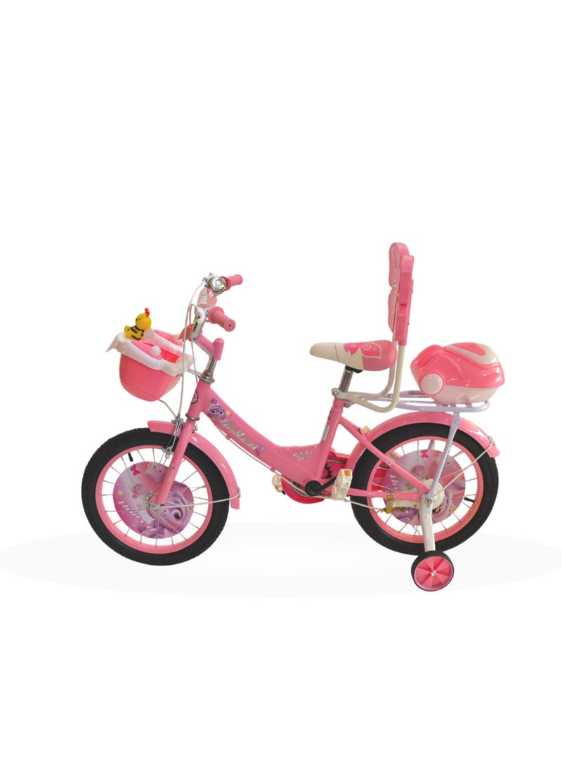AF BABY United - Girls' 16-Inch Butterfly Bike with Front Basket, Kickstand, Training Wheels, and Colorful Design – Perfect Starter Bicycle for Young Riders Ages 4 to 8 - Image 1