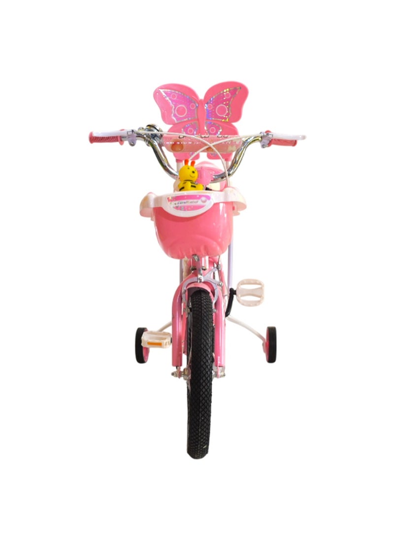 AF BABY United - Girls' 16-Inch Butterfly Bike with Front Basket, Kickstand, Training Wheels, and Colorful Design – Perfect Starter Bicycle for Young Riders Ages 4 to 8 - Image 1