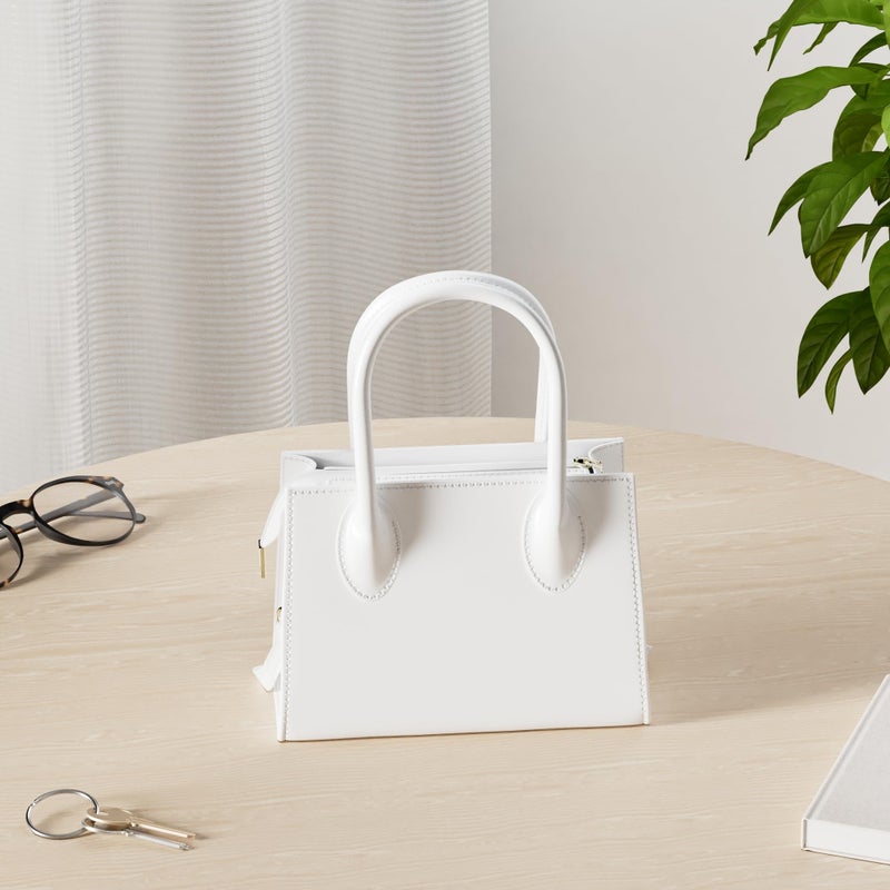 saursmehat Small crossbody bags for women faux leather trendy clutch mini purses and handbags (White) - Image 3