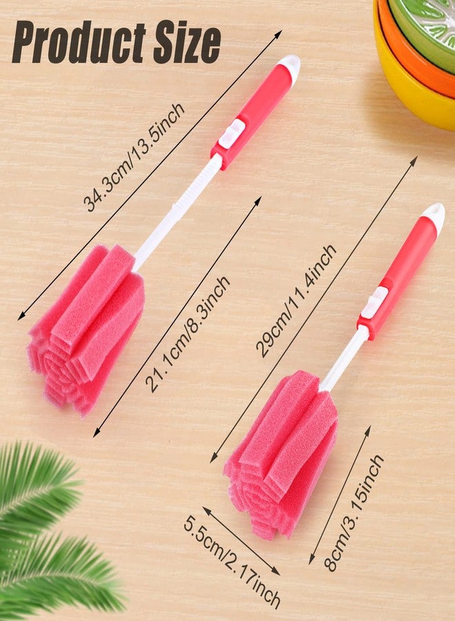 Cositina 3 Pack Sponge Cleaning Brush Soft Foam Sponges Bottle Scrubber Dishwashing Brushes with Adjustable Long Plastic Handle for Home Kitchen Baby Bottle Coffee Glasses Pot - Image 2