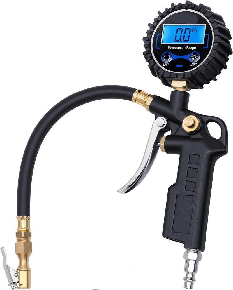 MURCY 200 PSI Digital Tire Inflator Gun with Pressure Gauge & Hose for Cars, Bikes, Motors & Vehicles - Image 1
