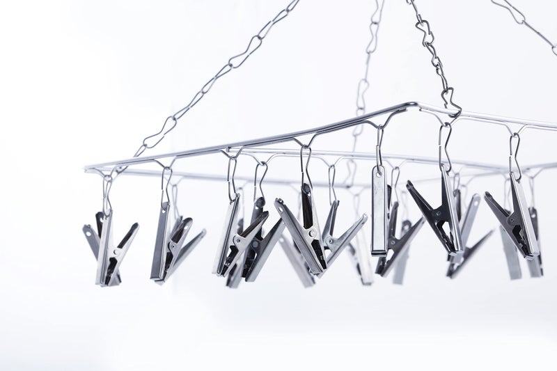 WEWEL® Heavy Quality Square Stainless Steel Clothes Drying Hanger - Oreo Clips Heavy Quality Rust Free Pegs for Diapers, Hosiery, Socks, Undergarments, and Infant Clothes: 25 pc - Image 1