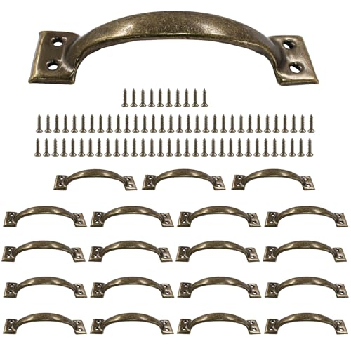 Murtenze 20PCS 55 Inch Barn Door Handles Bronze Vintage Gate Handles Curved Gate Pulls Farmhouse Cabinet Handles for Kitchen Cupboard Furniture Drawer Cabinet Hardware - Image 1